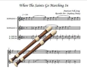 When The Saints Go Marching In (Recorder in parts + Drums)